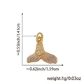 Colgante cola de sirena esmaltado dorado con dimensiones de 1,41 cm por 1,59 cm - Cola de Sirena Degradado Púrpura / Solo Colgante (Sin Cadena)