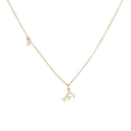 925er Silber personalisierte Kette mit Buchstaben F Gold-Finish und Zirkonia-Steinen - Buchstabe F (SIN241-GO-F)