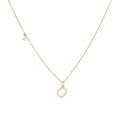 Minimalistische 925 Silber Kette mit goldenem Pave-Buchstaben O Anhänger und Zirkonia - Buchstabe O (SIN241-GO-O)