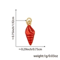 Ciondolo a conchiglia rossa con anello dorato, 1,92 cm di altezza e 0,75 cm di larghezza - Conchiglia N. 2 (Rosso) / Solo Ciondolo (Senza Catena)
