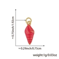 Ciondolo a conchiglia rossa con strisce rosa e anello d'oro, 1,92 cm per gioielli fai da te - Conchiglia N. 6 (Rosso Brillante) / Solo Ciondolo (Senza Catena)