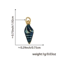 Ciondolo a conchiglia blu in rame placcato oro con dimensioni per creazione gioielli fai-da-te - Stile conchiglia n. 8 (Onda blu scuro) / Solo Ciondolo (Senza Catena)