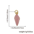 Ciondolo a foglia in smalto rosa con anello dorato per gioielli DIY, altezza 1,92 cm - Stile conchiglia n. 9 (Rosa) / Solo Ciondolo (Senza Catena)