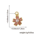 Ciondolo a forma di fiore di ciliegio in smalto rosa con base dorata e perla DIY - Stile fiore n. 2 (Fiore di perla rosa) / Solo Ciondolo (Senza Catena)
