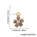 Ciondolo fiore di ciliegio in smalto viola con perla e bordo oro, altezza 1,53 cm - Stile fiore n. 3 (Fiore lavanda) / Solo Ciondolo (Senza Catena)