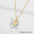 Detail der goldenen Madonna-Halskette mit bunten Zirkoniasteinen und feiner Box-Kette - Jungfrau Maria Oval Farbverlauf Regenbogen Strass Anhänger (Stil 3)