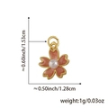 Ciondolo fiore di ciliegio dorato con smalto rosa e perla, altezza 1,53 cm - Stile fiore n. 5 (Fiore arancio-rosa) / Solo Ciondolo (Senza Catena)
