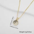 Golden yin yang pendant necklace with micro-set zircons and detailed size measurements - Yin Yang Style (Style 1)