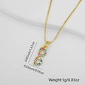 Golden eye pendant necklace with colorful cubic zirconia and detailed dimensions - Glasses Style (Style 2)