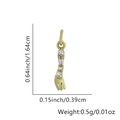 Macro detail of a gold pendant with dimensions 1.64cm length and four sparkling zircons - Single Accessory / Streamlined Branch Style (Style 3) / Gold
