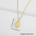 Goldener religiöser Anhänger mit Jungfrau Maria Ikone und Zirkonia-Randverzierung - Jungfrau Maria Oval Weißer Strass Anhänger (Stil 1)