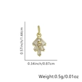Detailed view of baguette zircon pendant size dimensions 1.44cm by 0.87cm in gold finish - Fan Shaped Baguette Zirconia Pendant (Style 1)