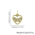 Detailed view of a gold heart butterfly pendant with dimensions and weight parameters - Heart Butterfly Zirconia Pendant (Style 2)
