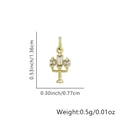 Macro view of gold candelabra pendant with square zircons showing 1.36cm height detail - Vintage Chandelier Shaped Zirconia Pendant (Style 3)