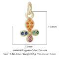 Dettaglio di un ciondolo a croce con zirconi colorati in rame con misure precise - Stile Fiore Zirconia Multicolore (Stile 1)