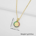Goldener St. Benedikt Medaillen-Anhänger mit bunten Zirkonia und 1,46 cm Durchmesser - Hl. Benedikt Rund Regenbogen Strass Anhänger (Stil 2)