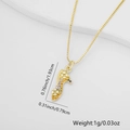 Gold stiletto high heel pendant necklace with colorful micro-set cubic zirconia stones - High Heel Style (Style 7)