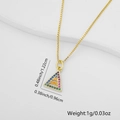 Triangle pendant necklace with rainbow zircon inlay on a gold-plated box chain - Triangle Style (Style 8)