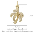 Dettaglio macro del ciondolo a palma di cocco in rame dorato con dimensioni zirconi - Zirconia Bianca Stile 4