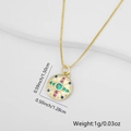 Gold starburst necklace featuring a green gemstone and colorful micro-set zircons - Star Style (Style 10)
