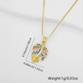 Golden leaf pendant necklace featuring colorful cubic zirconia and thin gold chain - Leaf Style (Style 11)
