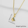 Gold shopping cart pendant with colorful cubic zirconia on a box chain necklace - Cart Style (Style 12)