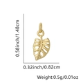 Detailansicht Goldblatt-Anhänger mit Maßen 0,58x0,32 Zoll und Gewichtsangabe von 0,5 g - Hohles Blatt (Stil B) / Nur Anhänger (Ohne Kette)