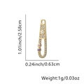 18K vergoldeter Sicherheitsnadel-Anhänger mit Zirkon und rosa-lila bösem Blick - Rosa Lila Auge Stil
