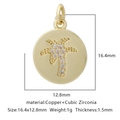 Ciondolo a palma in rame dorato con micro-pavé di zirconi cubici, misura 12,8 mm - Zirconia Multicolore Stile 3