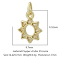 Ciondolo stella esagonale dorata con zirconi per collane di gioielli fai-da-te - Zirconia Bianca Stile 9