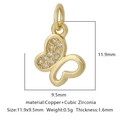 Ciondolo a farfalla in ottone dorato con zirconi per la creazione di gioielli DIY - Stile Farfalla Zirconia Bianca (Stile 7)
