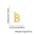 Dimensioni dettagliate di un ciondolo lettera B in oro lucido con etichette di misura - Solo ciondolo / Oro 18K-B