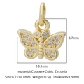 Ciondolo a farfalla dorato in rame e zirconi per creazione gioielli fai da te - Stile Farfalla Zirconia Bianca (Stile 8)