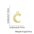 Misurazione dettagliata del ciondolo a forma di lettera C in oro lucido a rombi - Solo ciondolo / Oro 18K-C