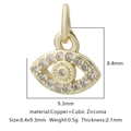 Ciondolo occhio portafortuna dorato in rame con zirconi per collane e bracciali DIY - Stile Malocchio Zirconia Bianca (Stile 10)