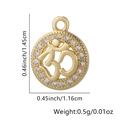 Macro shot of gold-plated Om pendant with white rhinestones and specific size measurements - Gold Om Symbol Style (1543)