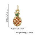 Specifiche dimensionali del ciondolo a forma di ananas dorato con micro-zirconi incastonati - Solo ciondolo / Ananas-Rosso