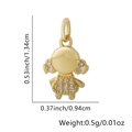 Detail view of 18k gold plated girl pendant with dimensions and crystal accents - Girl Style (1543) / Pendant Only (Without Chain) / Gold Girl Style (1543)