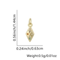 Goldener Rautenanhänger mit farbigen Zirkonia und Kreuzmuster-Details - Kreuz-Rhombus (Stil 8) / Nur Anhänger (Keine Kette)