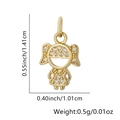 Detail showing 18k gold plated girl pendant dimensions with micro-inlaid zircons - Girl Style 2 (1543) / Pendant Only (Without Chain) / Gold Girl Style 2 (1543)