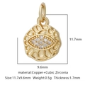 Ciondolo malocchio dorato in rame e zirconi per creazione di gioielli fai da te - Stile Malocchio Zirconia Bianca (Stile 13)