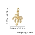 Minimalistischer Goldanhänger Kokosnusspalme mit klarem Zirkon, 1,79 cm x 1,25 cm Charm - Palme (Stil H) / Nur Anhänger (Ohne Kette)