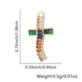 Detailed size specifications for rainbow zircon cross pendant in gold plated copper - Rainbow Baguette Cross Pendant Only (Without Chain) (Style 23)