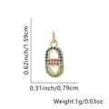 Goldener ovaler Anhänger mit Herz-Ausschnitten und bunten Zirkon-Steinen besetzt - Herz & Oval (Stil 10) / Nur Anhänger (Keine Kette)
