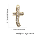 Detailed size specifications for the gold-plated cross pendant with baguette-cut stones - Vintage Baguette Clear Cross Pendant Only (Without Chain) (Style 25)