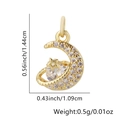 Detailed dimensions of the gold moon and star pendant with sparkling cubic zirconia - Pendant Only / Style 1 (Moon Star Shape)