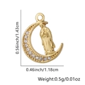 Pendente Maria Vergine dorato con zirconi, misura 1,43 cm per 1,18 cm - Figura del personaggio a mezzaluna (Stile 4) / Solo Pendente (Senza Catena)