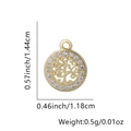 Goldener Palmenanhänger mit Zirkonia-Inlay und detaillierten Größenangaben für Damen - Kreis Lebensbaum (Stil J) / Nur Anhänger (Ohne Kette)