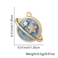 Detail of gold planet charm with blue enamel and star accents showing 1.30cm dimensions - Pendant Only / Style 2 (Blue Planet Shape)