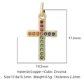 Ciondolo a croce dorato in rame e zirconia con pietre arcobaleno colorate - Stile Croce Zirconia Multicolore (Stile 5)